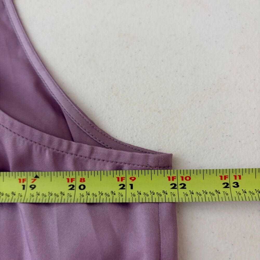 Talbots Tank Top Women's 16 Purple Sleeveless Stretch Silk Blend Ruffle Front - Picture 8 of 8